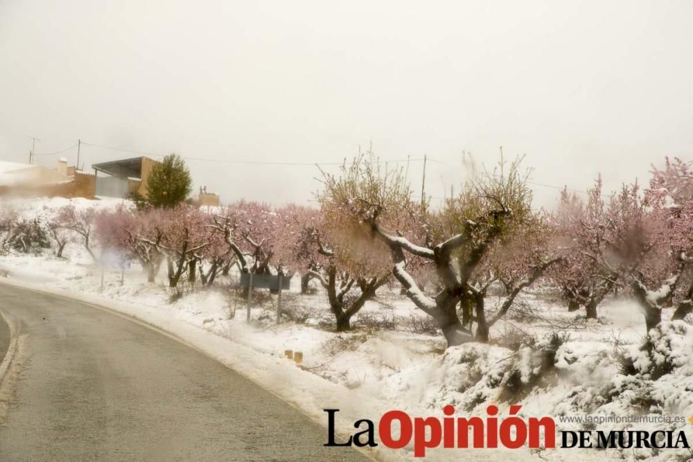 Nieve en las pedanías altas del Noroeste