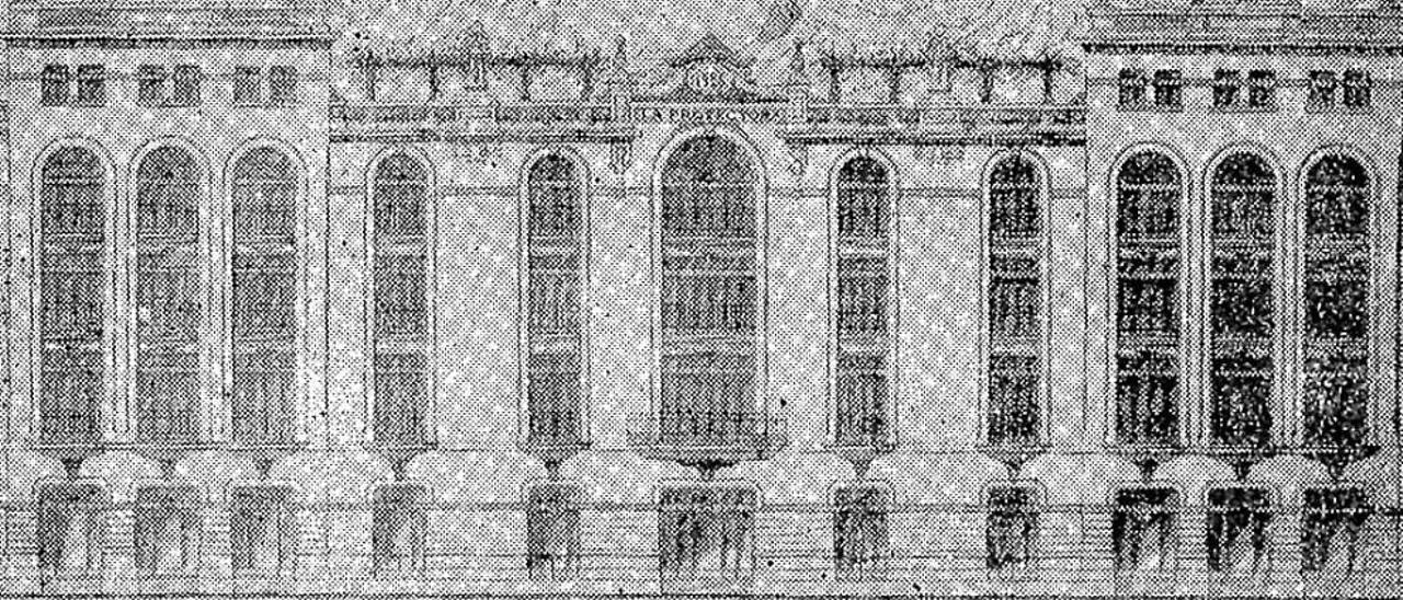 Plano de la fachada propuesta por Bennázar.