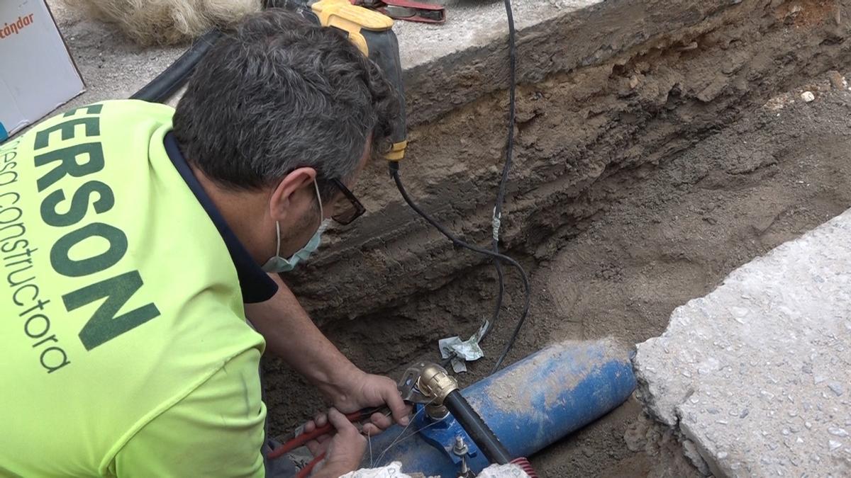 Imagen de obras de abastecimiento en Carranque.