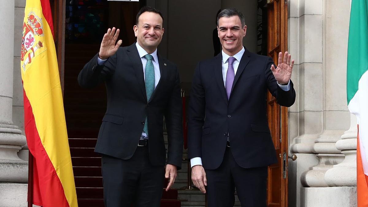 El presidente del Gobierno español, Pedro Sánchez, se reúne con el primer ministro irlandés, Leo Varadkar.