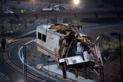 Las imágenes del accidente ferroviario en Santiago de Compostela.