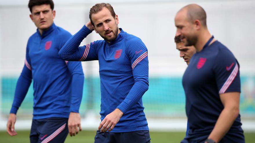 Entrenamiento de Inglaterra el día antes de la gran final de la Eurocopa