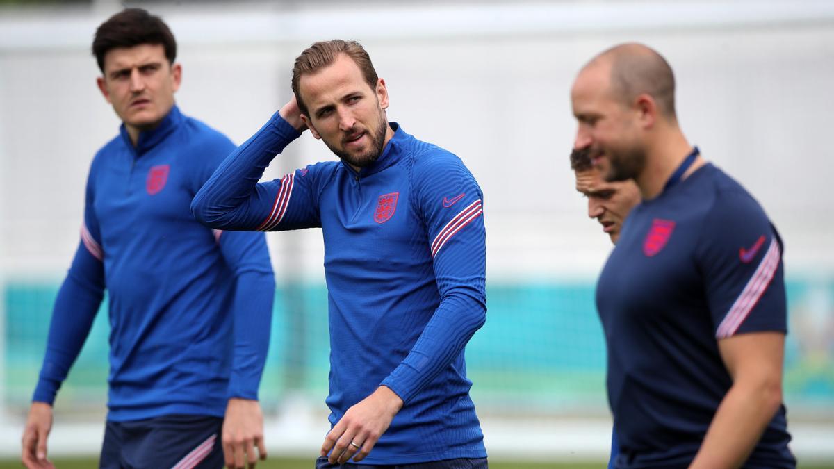 Entrenamiento de Inglaterra el día antes de la gran final de la Eurocopa