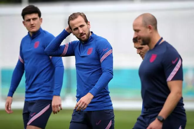 Entrenamiento de Inglaterra el día antes de la gran final de la Eurocopa