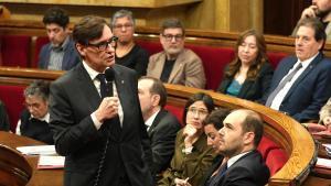 El president de la Generalitat, Salvador Illa, en la sesión de control al Govern en el Parlament de Catalunya.