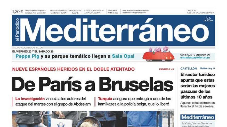De París a Bruselas, en la portada de Mediterráneo