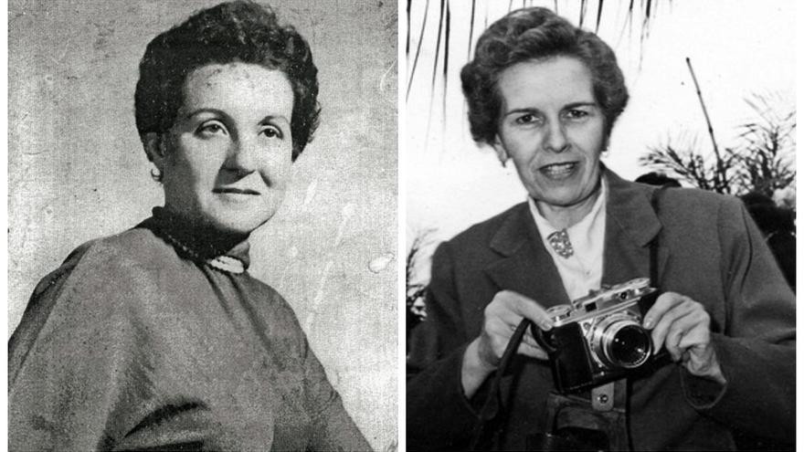 Nieves Lugo (derecha) y Elisa González (izquierda) fueron dos mujeres extraordinarias en tiempos muy convulsos. Vivieron las guerras mundiales, la pandemia de 1918, la guerra civil española y el inicio del franquismo.