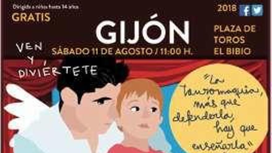 Cartel anunciador de la actividad para niños en El Bibio.