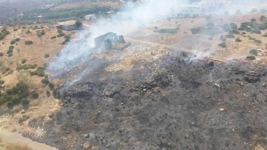 Imagen aérea de la zona afectada en el paraje de Maqueda.