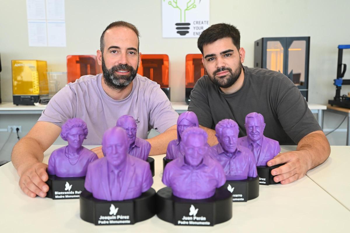 Los creadores de los bustos con IA y 3D para los reconocimientos de la Fundación Síndrome de Dravet del Parque Científico de la UMH de Elche