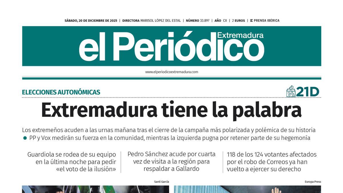 Consulta la portada correspondiente al día 20 de diciembre de 2025