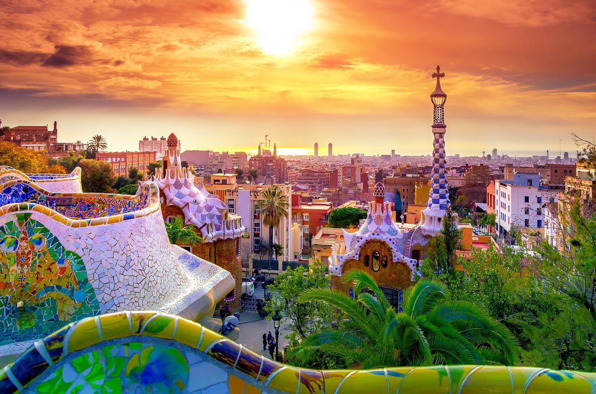 Parque Guell diseñado por Antoni Gaudí.