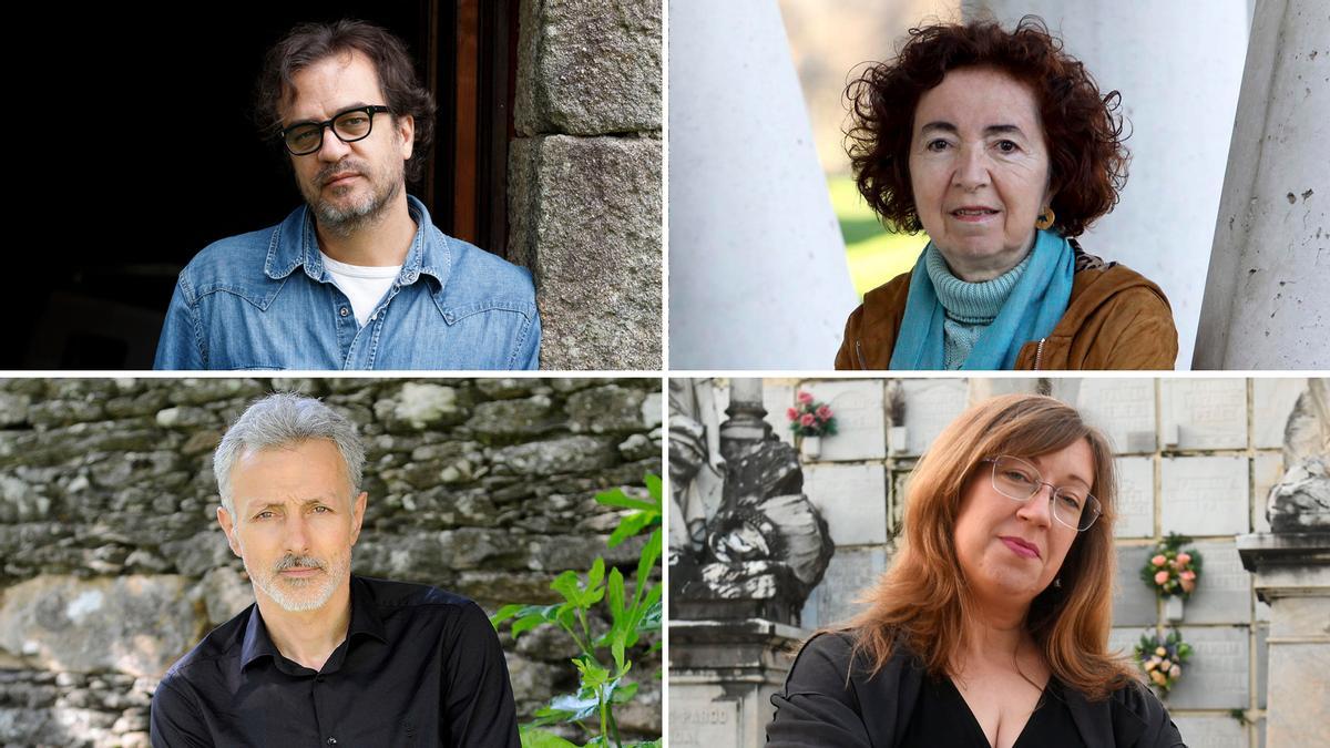 De esq. a dta. e de arriba abaixo: Pedro Feijoo, Marilar Aleixandre, Xabier Quiroga e Emma Pedreira.