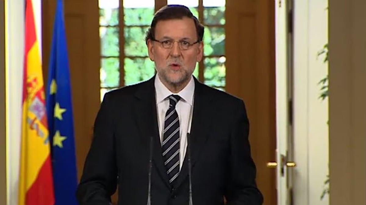 Rajoy anunciant l’abdicació del rei Joan Carles I