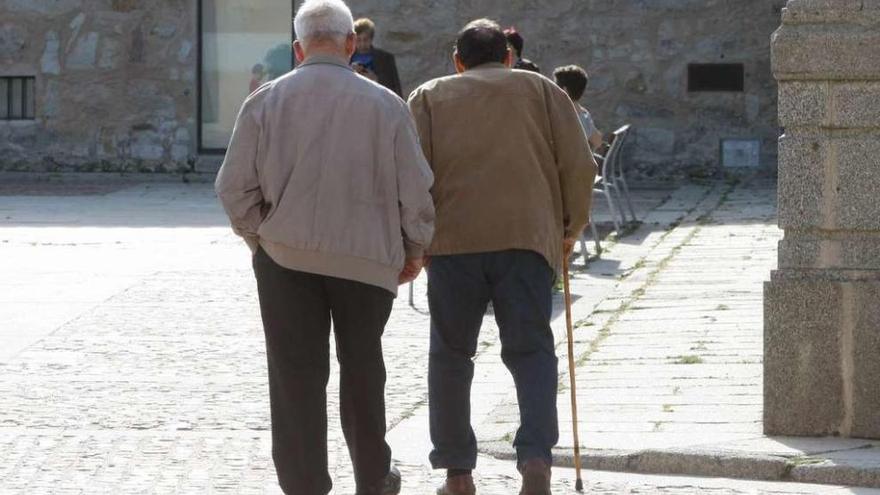 Dos jubilados pasean por Zamora.