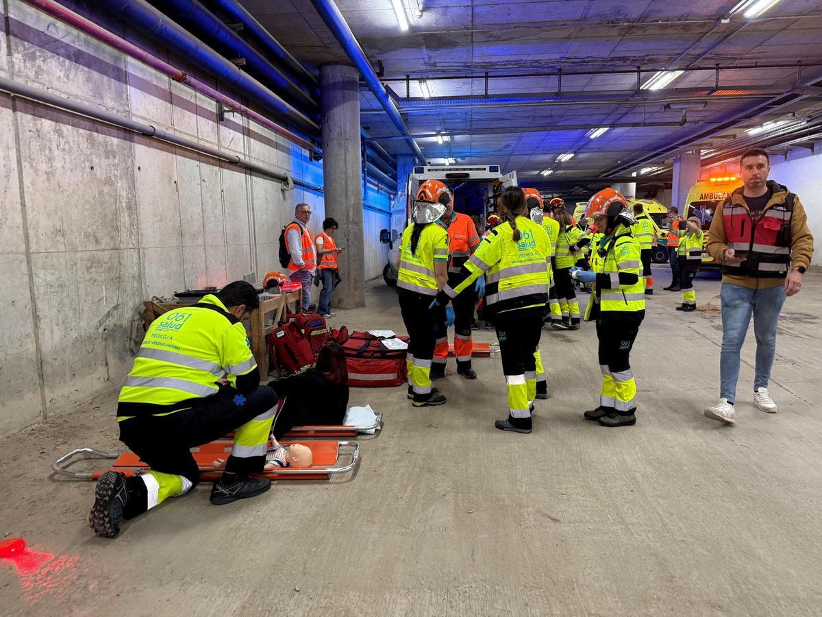 El simulacro ferroviario en la estación Delicias, en imágenes