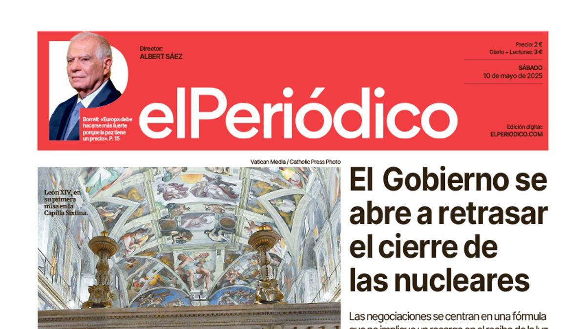 La portada de EL PERIÓDICO del 10 de mayo de 2025