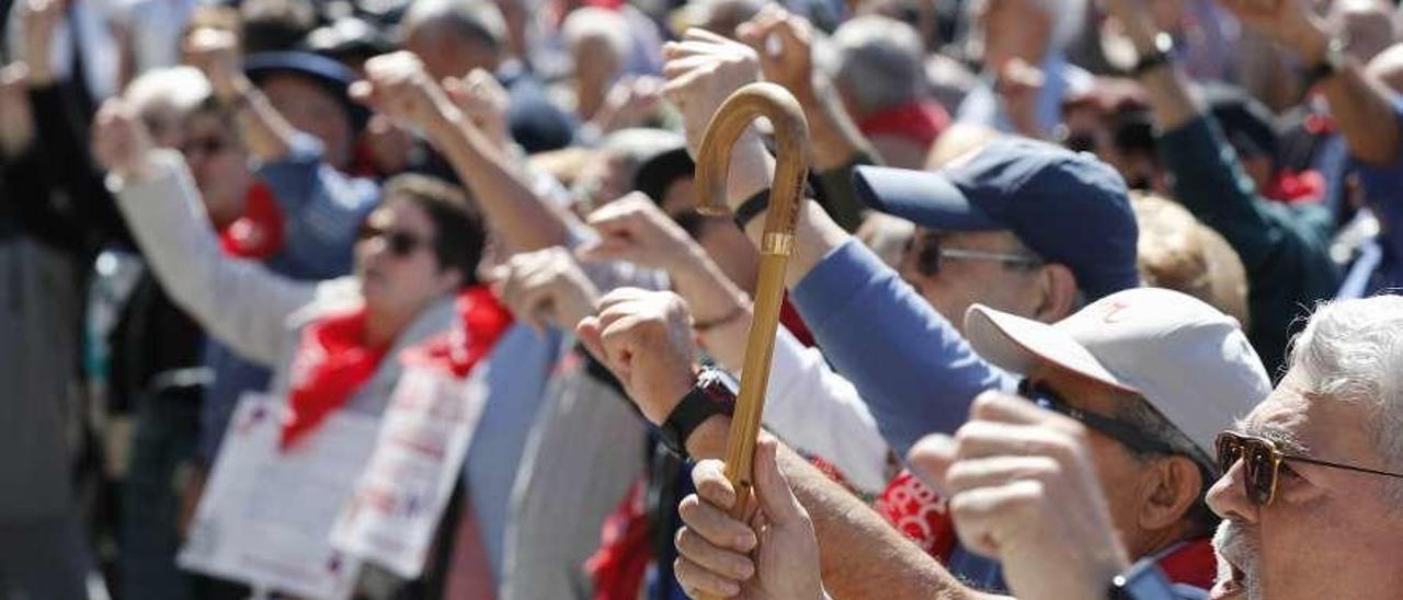 Protesta de jubilados para exigir pensiones dignas.