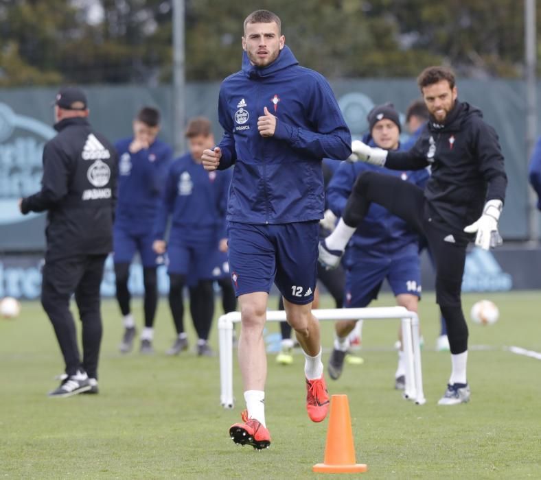 El Celta prepara con intensidad la cita crucial del domingo. // R. Grobas