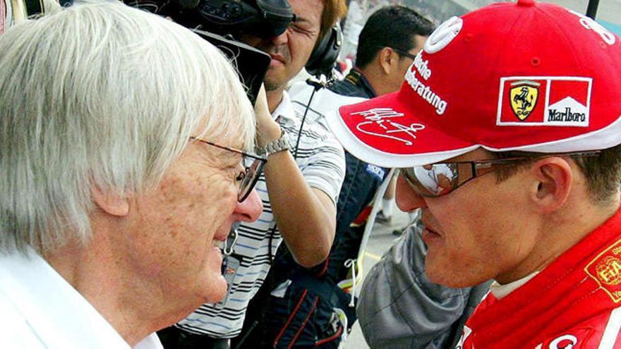 Bernie Ecclestone y Michael Schumacher