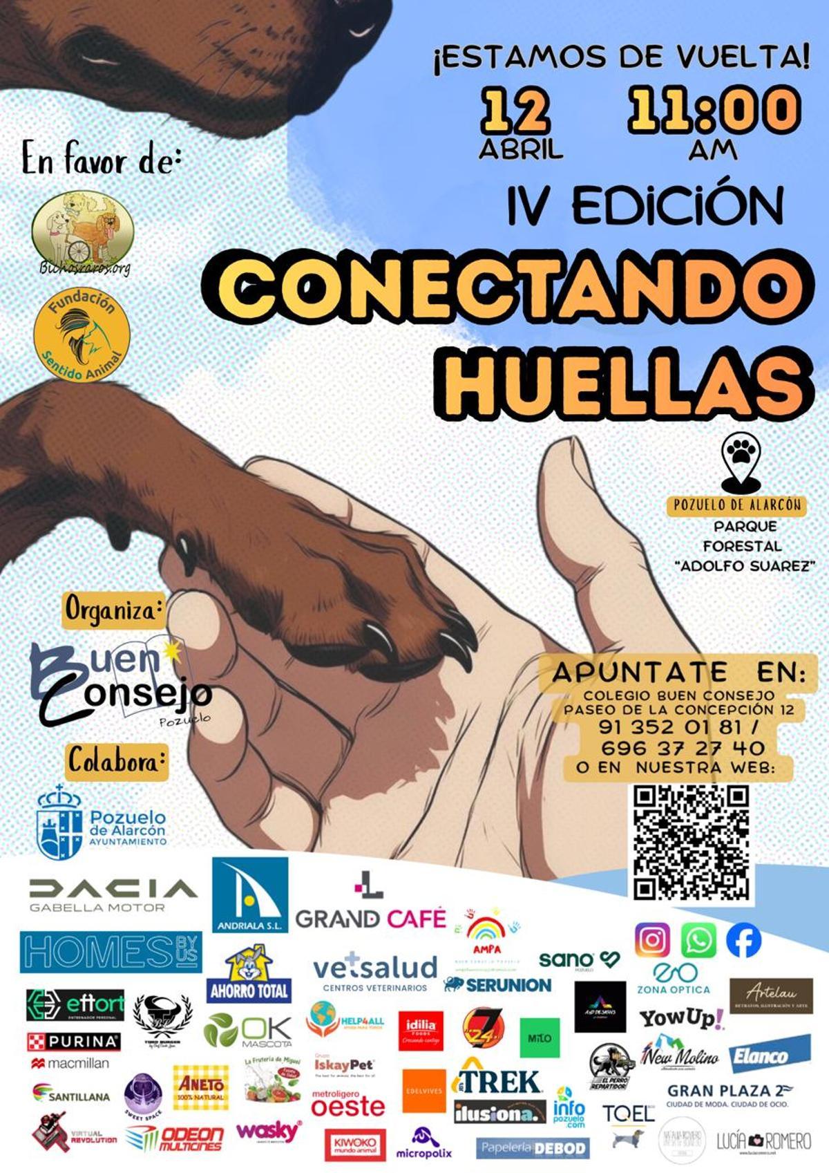 Cartel carrera solidaria 'Conectando Huellas'
