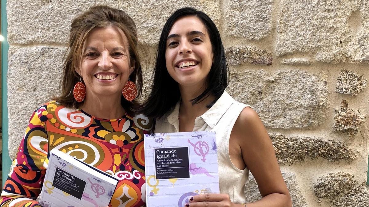 Priscila Retamozo junto a su mentora Chis Oliveira, en la presentación del libro “Comando Igualdade”.