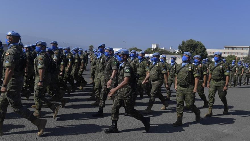 Despedida a militares que parten a Beirut en misión de Paz