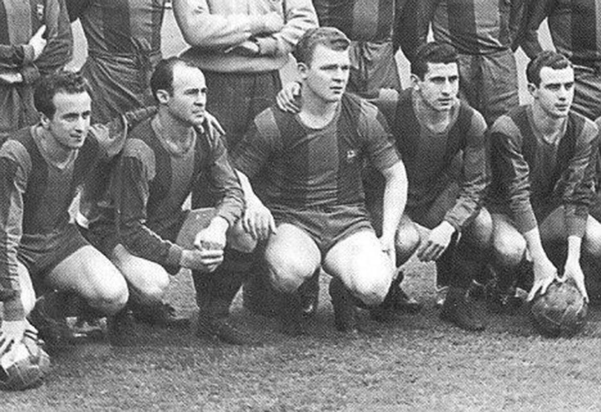 La delantera soñada del Barça con Kubala en el centro.