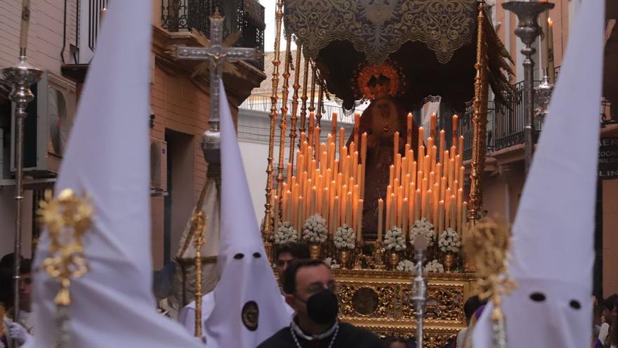 La Virgen de las Lágrimas, en su paso de palio en una de sus últimas salidas procesionales.