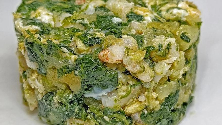 Espinacas con patatas y gambas