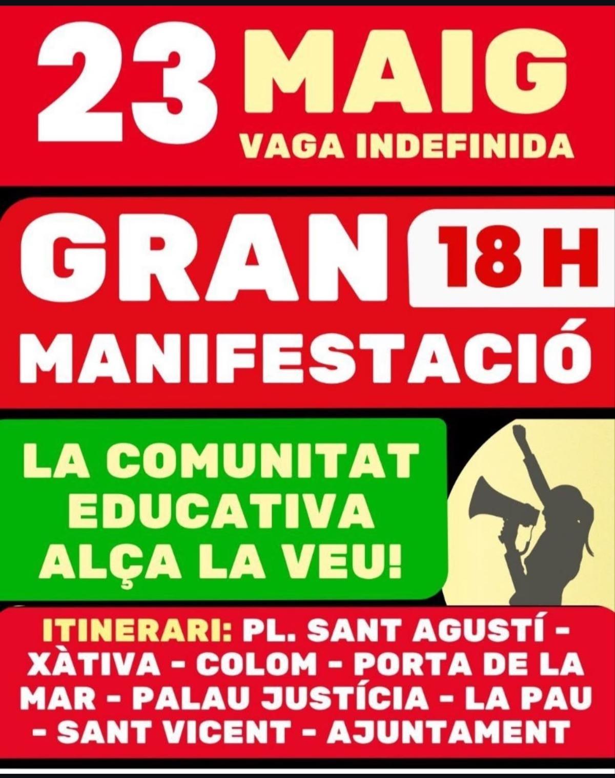 Cartel de convocatoria de la manifestación