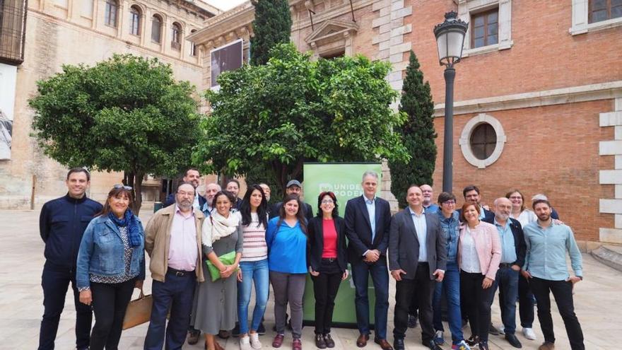 Los integrantes de la candidatura de Unides Podem-EUPV a las elecciones generales del 10N.