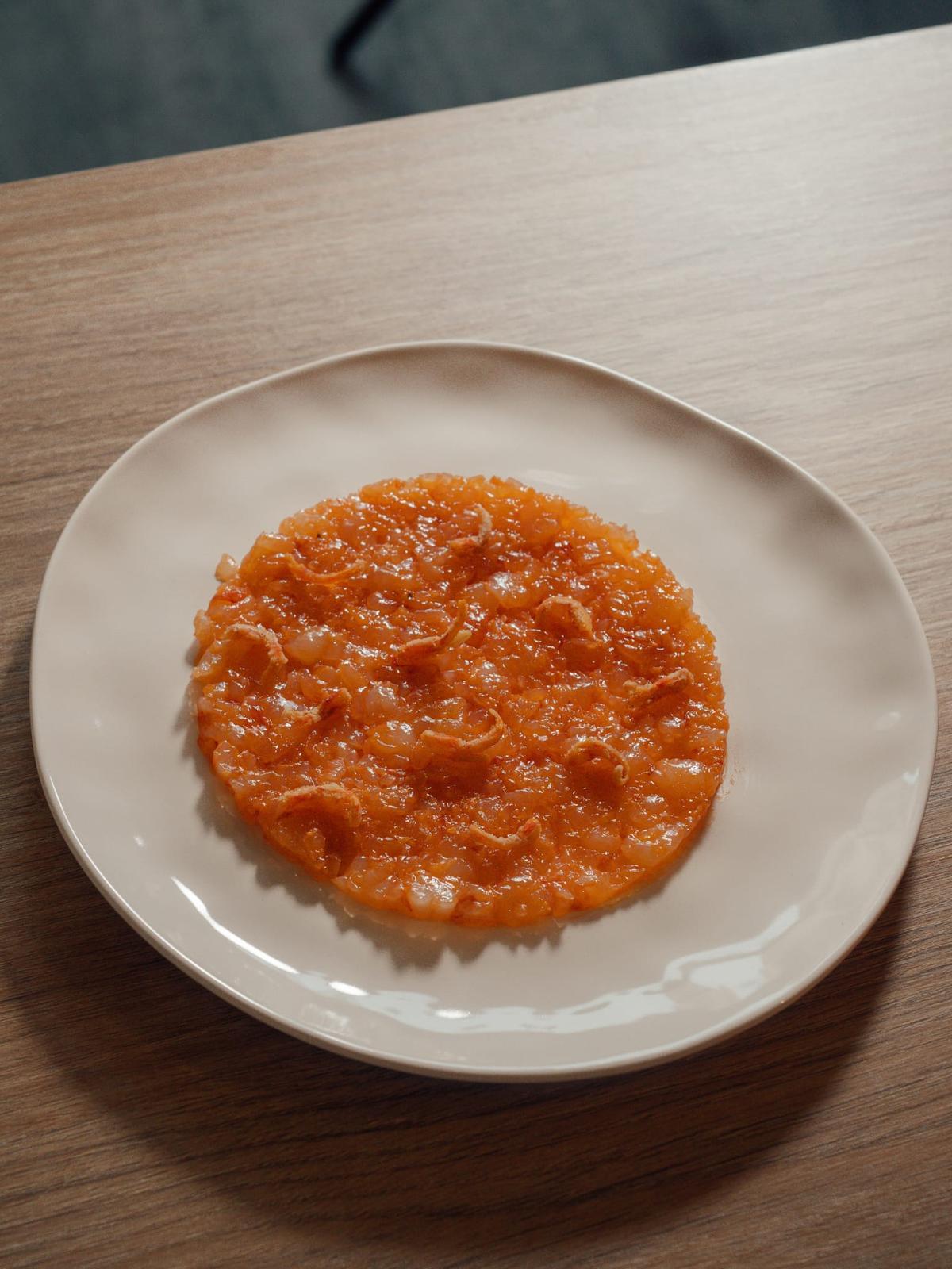 Tartar de gambón al natural.