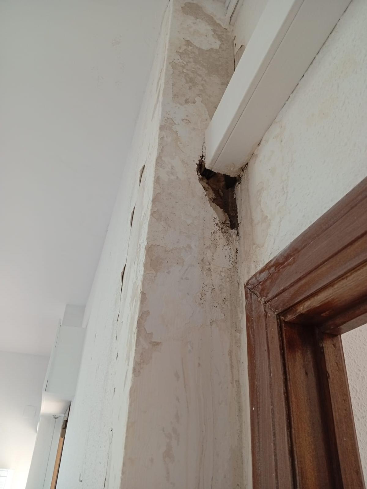 Estado de las dependencias donde se ha producido el desprendimiento.