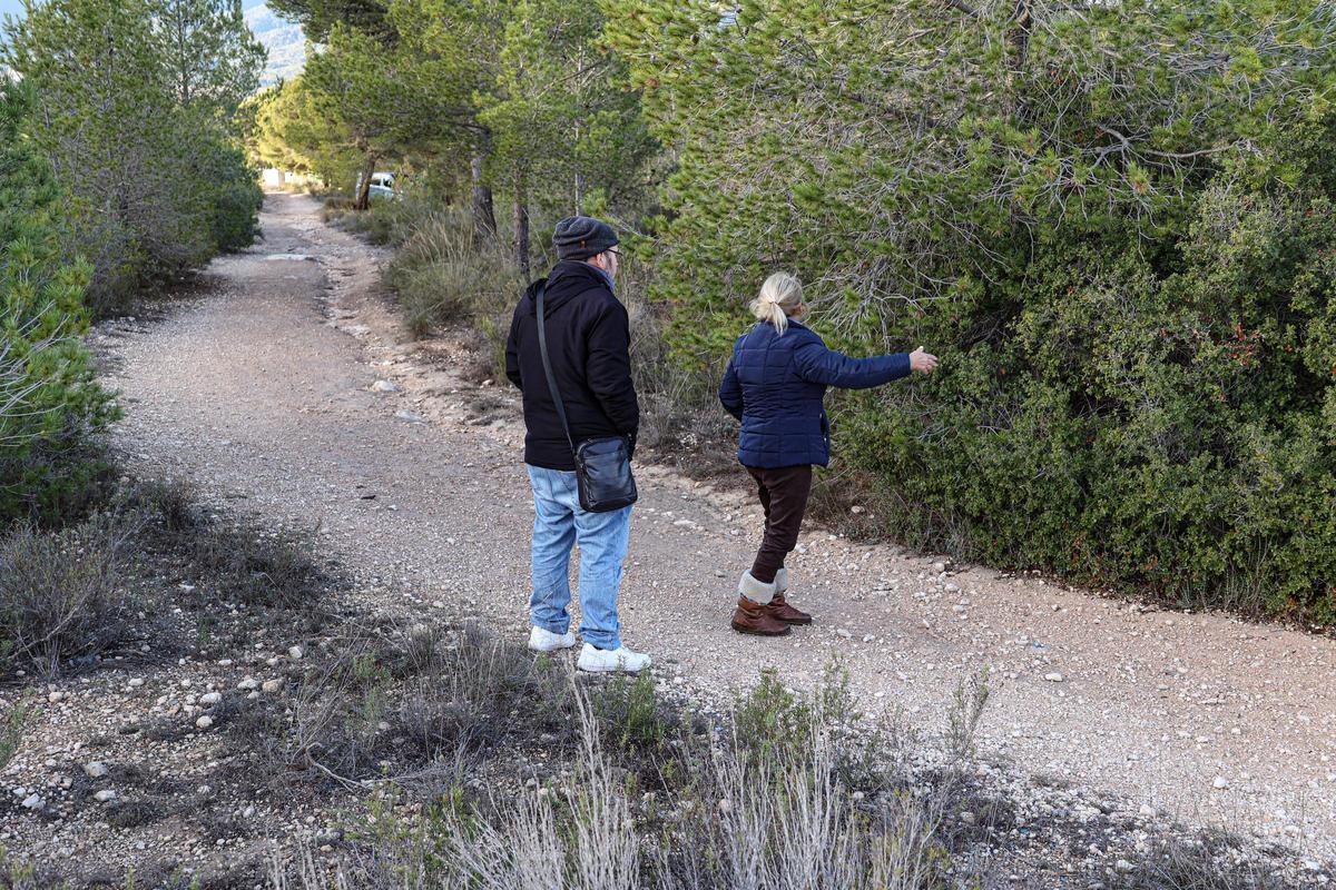 El camino cuya propiedad está en disputa junto a la Finca Terol
