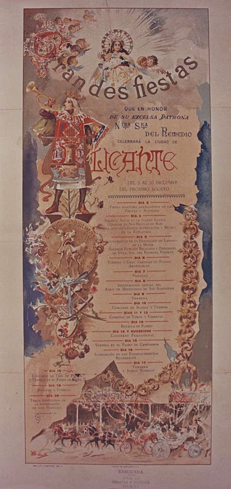 Cartel anunciador de las «Grandes fiestas» que se celebraron el año 1900. 