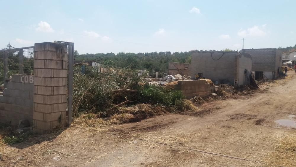 Daños provocados por el tornado en Campillos