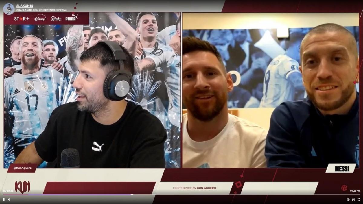 Messi estuvo en el canal de Twitch del Kun Agüero