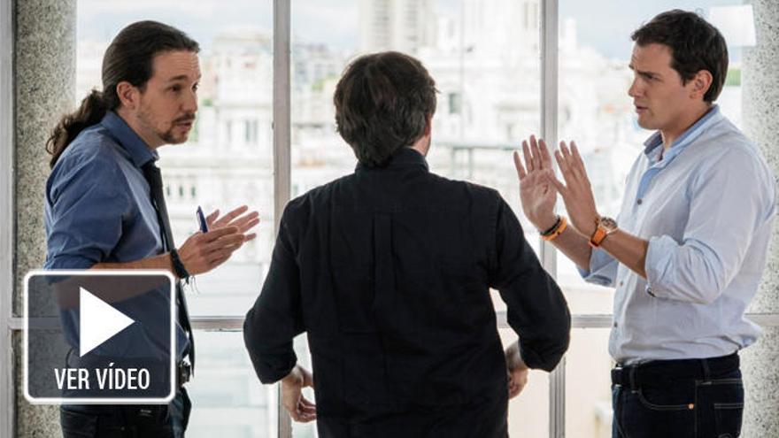 Pablo Iglesias y Albert Rivera en &#039;Salvados&#039;.