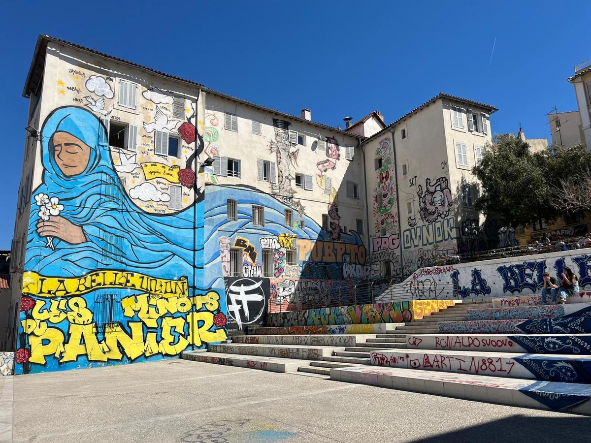 Arte urbano en un barrio de Marsella