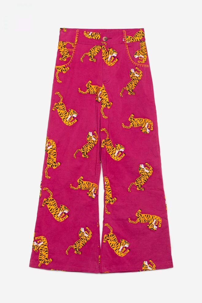 Pantalón estampado bordado tigres de Michonet