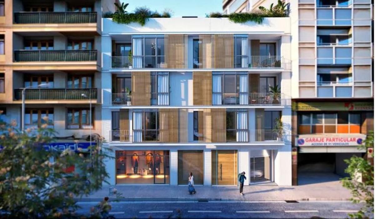 Recreación del edificio cerca de Nuredduna donde se venden pisos de hasta 1,1 millón de euros.