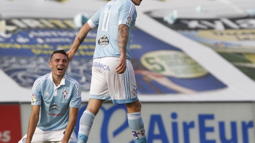 Aspas y Guidetti, durante un partido // JOSÉ LORES