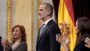 Acto institucional ‘Nuestra Constitución más longeva’. Los reyes Felipe VI y Letizia.