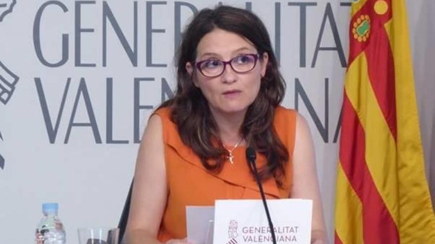 La vicepresidenta Mónica Oltra, tras el pleno del Consell de ayer.