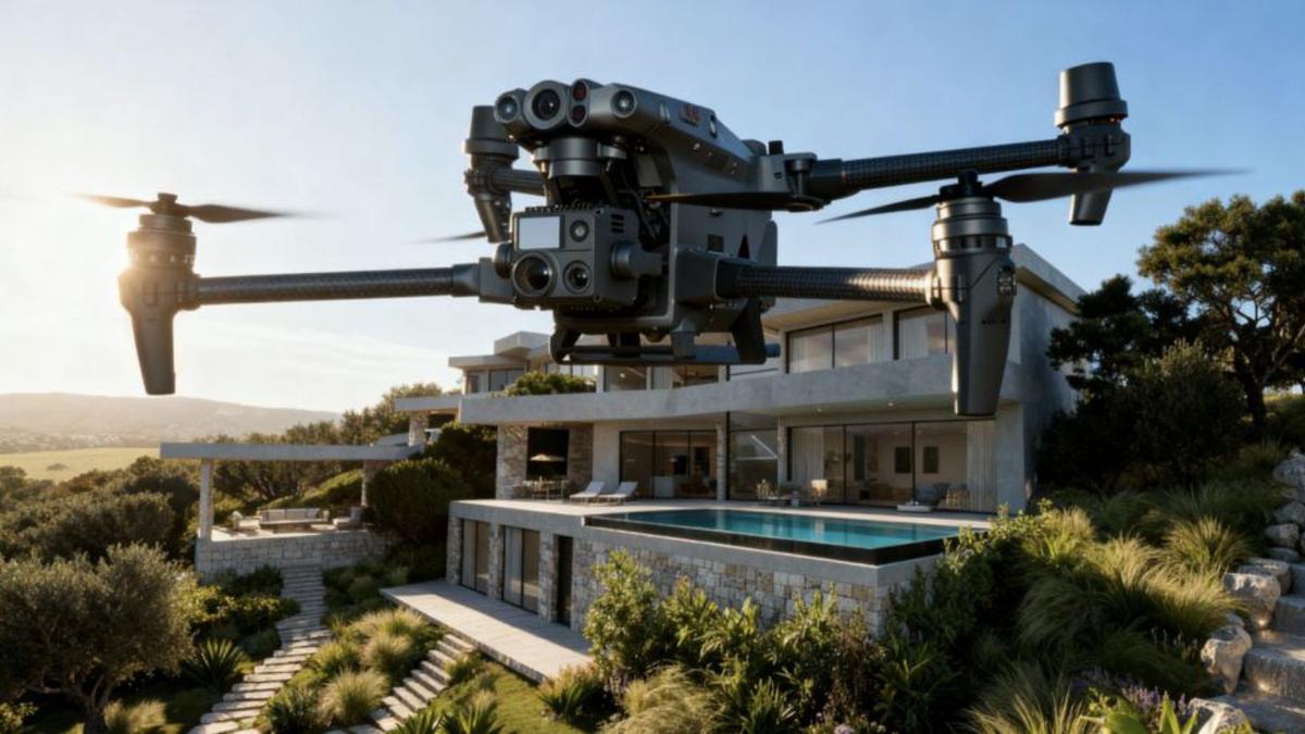 Un dron sobrevuela una de las villas.