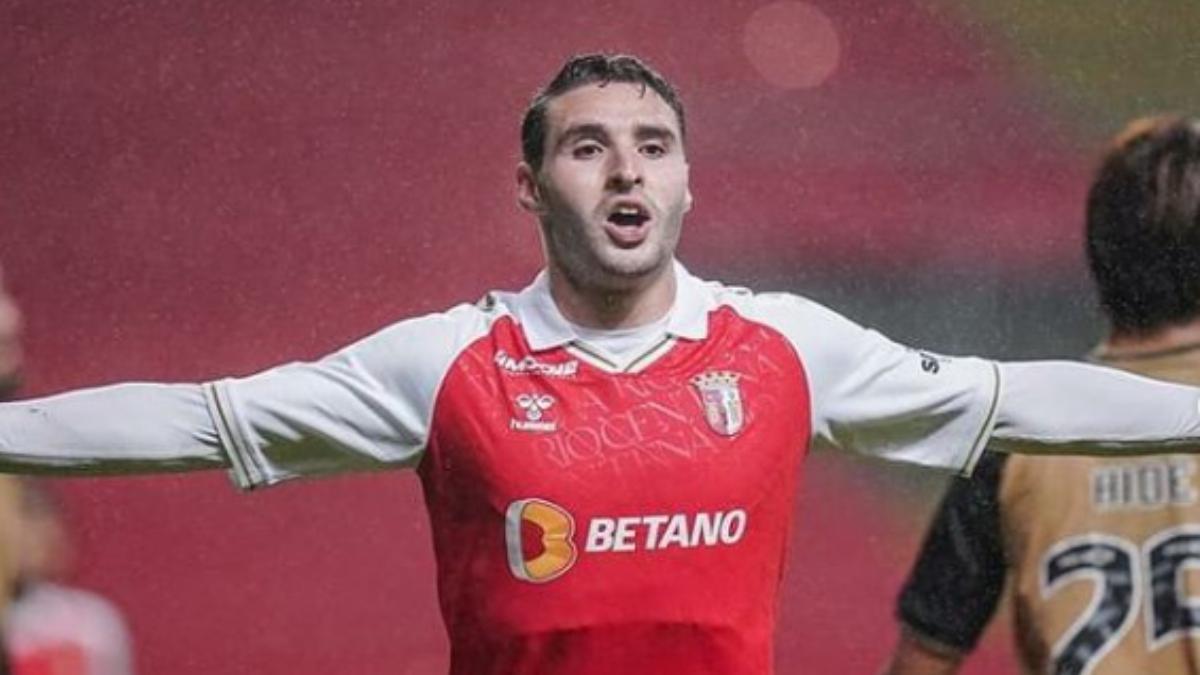 Abel Ruiz celebrando uno de sus goles con el Sporting de Braga