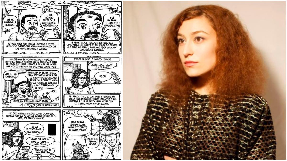 Viñeta de «Dos persoas» e Teresa Ferreiro, a súa autora.