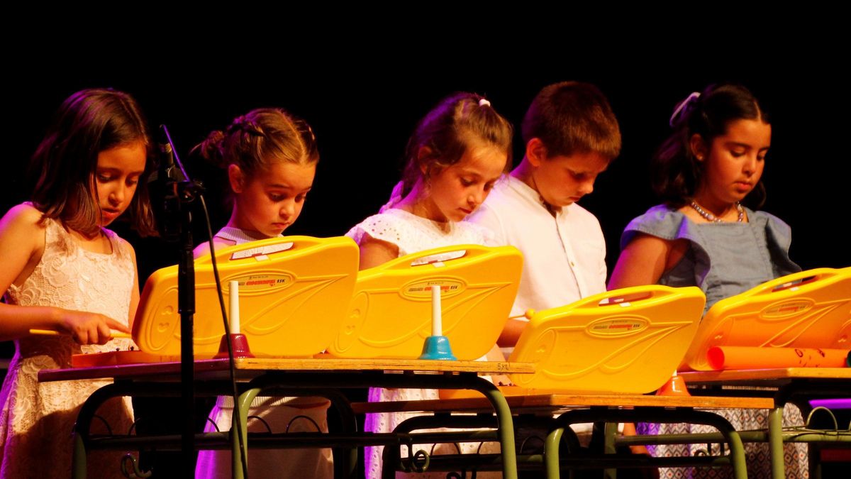 Actuación de los niños y niñas de iniciación en la audición fin de curso