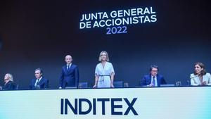 Marta Ortega, en su primera junta de accionistas de Inditex como presidenta.